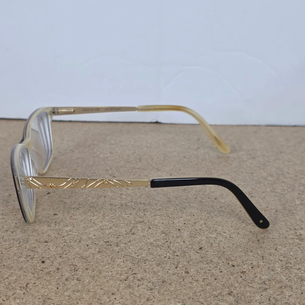 Jill Stuart JS 320-2‎ Black Cream Gold Filigree Crystal Eyeglasses 53-14-135